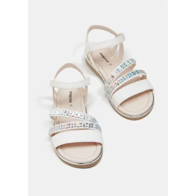 SANDAL WHITE 2 JEWEL STRAPS TRIM / 43-449-027