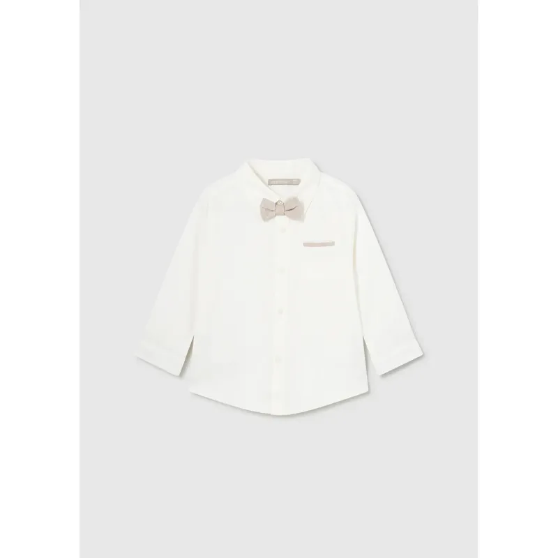 2PC SHIRT & BOWTIE CREAM & AN BOWTIE TRIM LONG SLEEVE / 1116-012