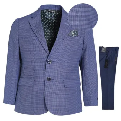 2PC SUIT HUSKY INK SKY BIRD EYE CHECK / BLZH-5825-LZH5825