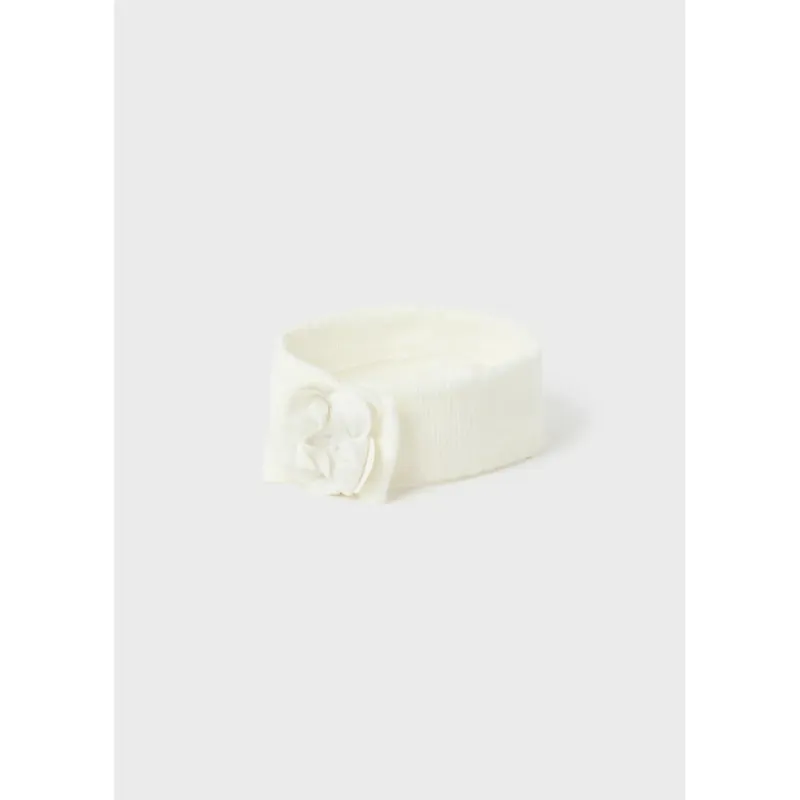 IVORY KNIT HEADBAND FLOWER APPLIQUE / 9778-052