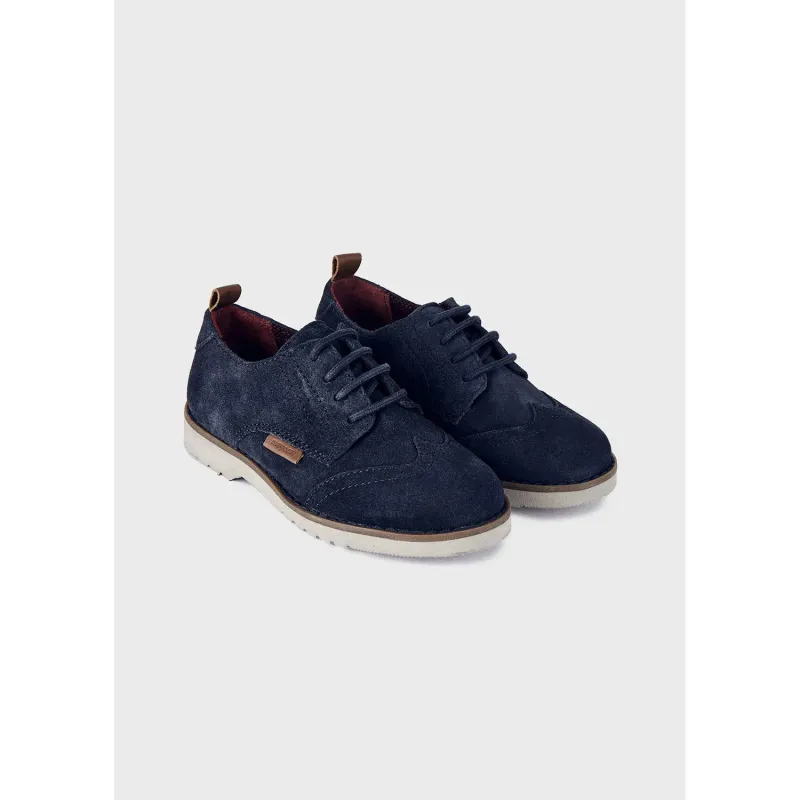 OXFORD SHOE NAVY SUEDE LACE TIE UP / 44408-068