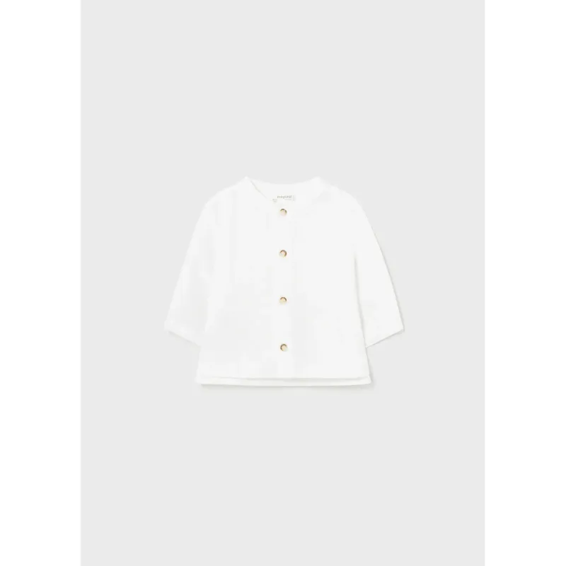SHIRT WHITE MANDARIN COLLAR / 95-020