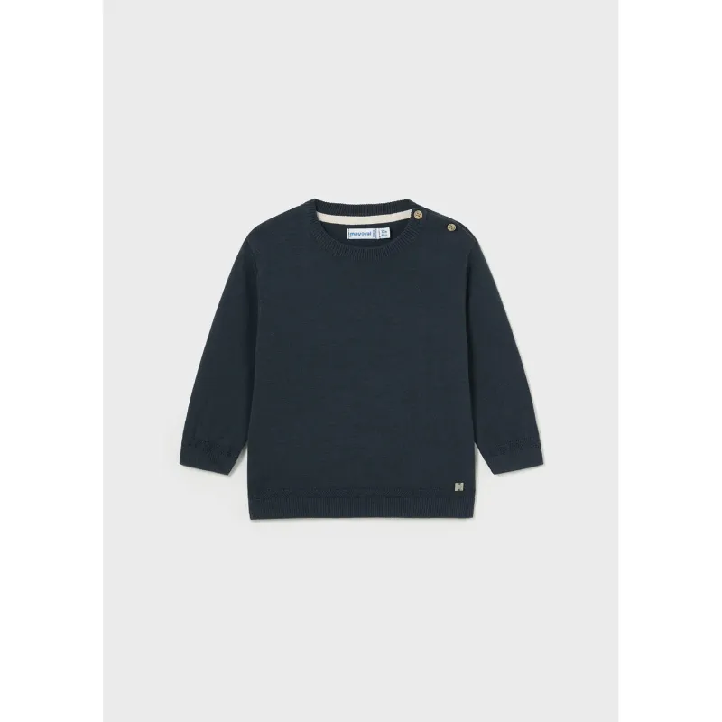 NAVY KNIT SWEATER LONG SLEEVE BASIC / 309-014