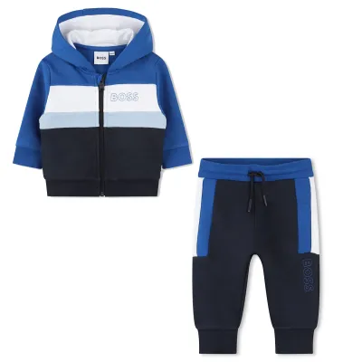 2PC TRACKSUIT BLUE-NAVY HOODED WHITE STRIPE / J50623-849