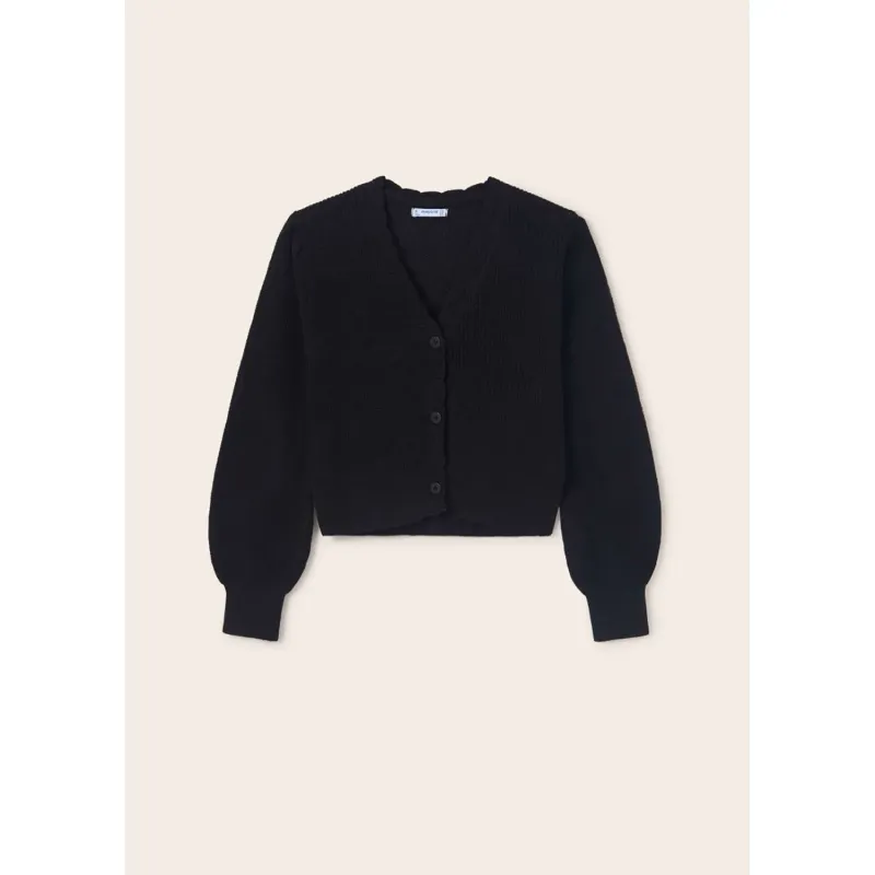 CARDIGAN BLACK SCALLOPED EDGING / 6331-089