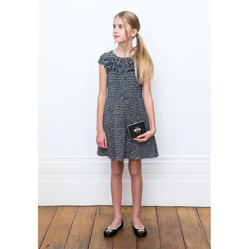DRESS BLACK MULTICOLOR WEAVE