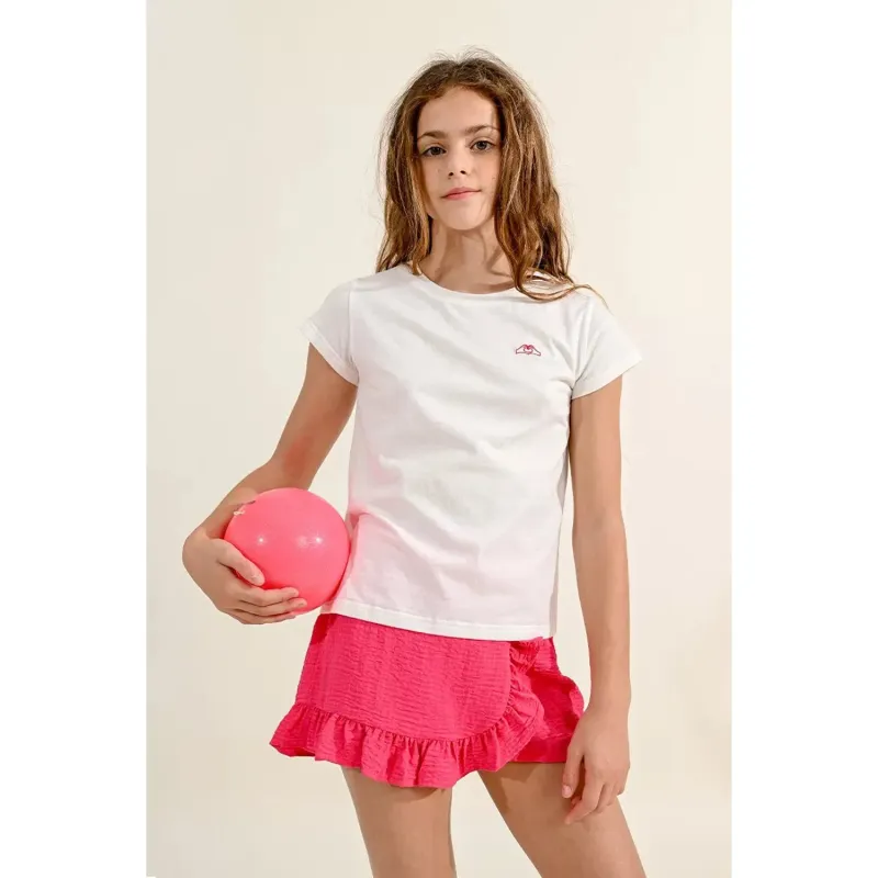 TSHIRT WHITE SHORT SLEEVE RED TRIM / MME1108CP