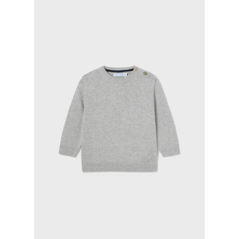 GREY KNIT SWEATER LONG SLEEVE BASIC / 309-13