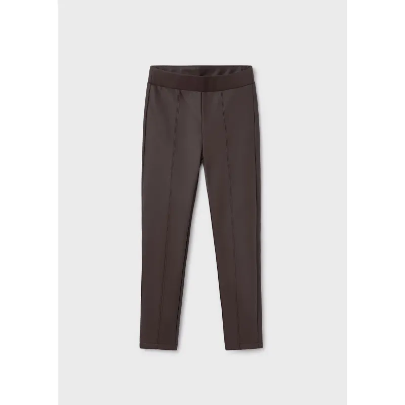 BROWN PLEATHER LEGGING-PANT / 7750-011