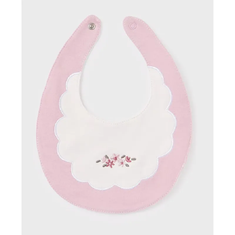 BIB WHITE & VIOLET FLOWER EMBRODIERY / 9329-064