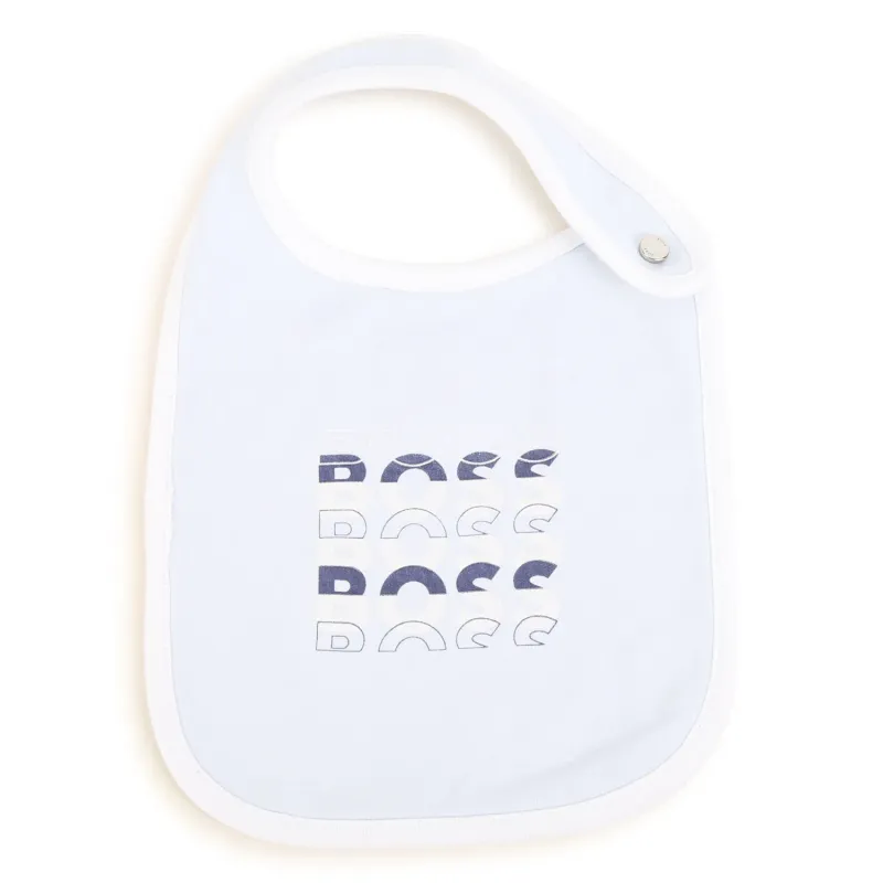 BIB PALE BLUE WHITE EDGING BOSS LOGO / J98424