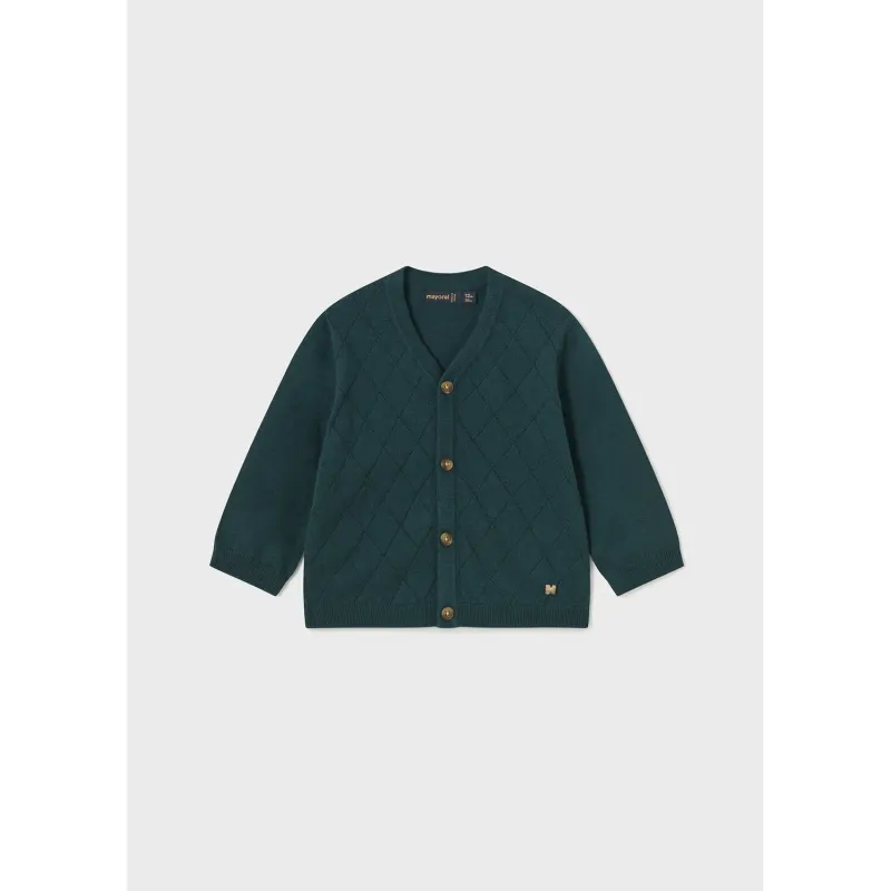 JADE GREEN CARDIGAN DIAMOND PATTERN / 2318-035