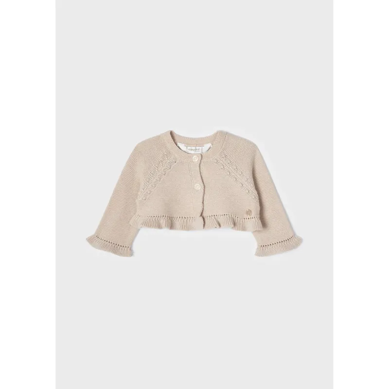 BOLERO CARDIGAN CHAMPAGNE SHIMMER FLOUNCE TRIM / 2393