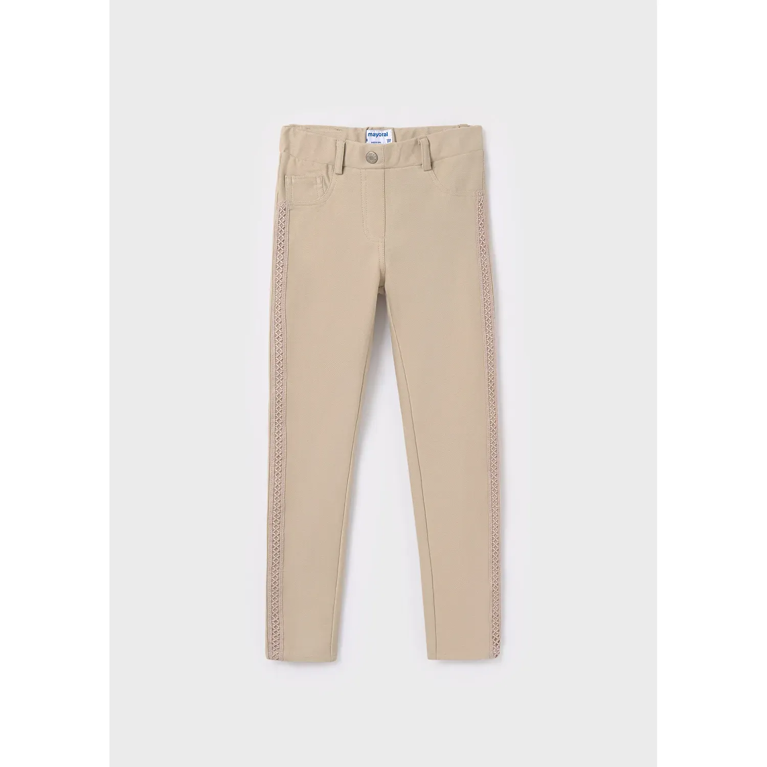 TWILL KNIT PANT BIEGE-SAND SKINNY FIT / 6511-033