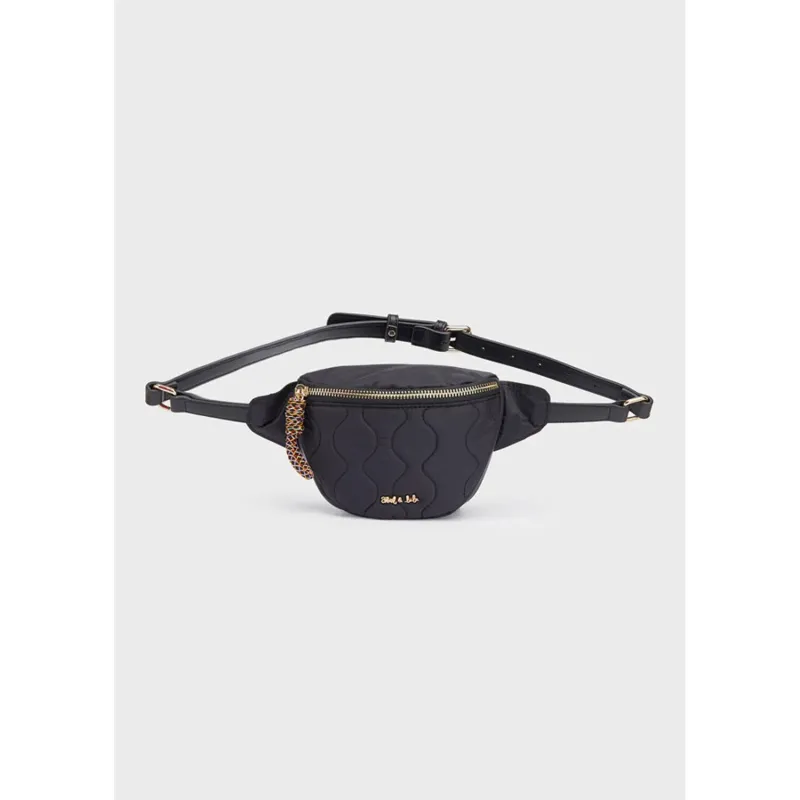 SATIN WAIST BAG CHARCOAL BLACK / 5962