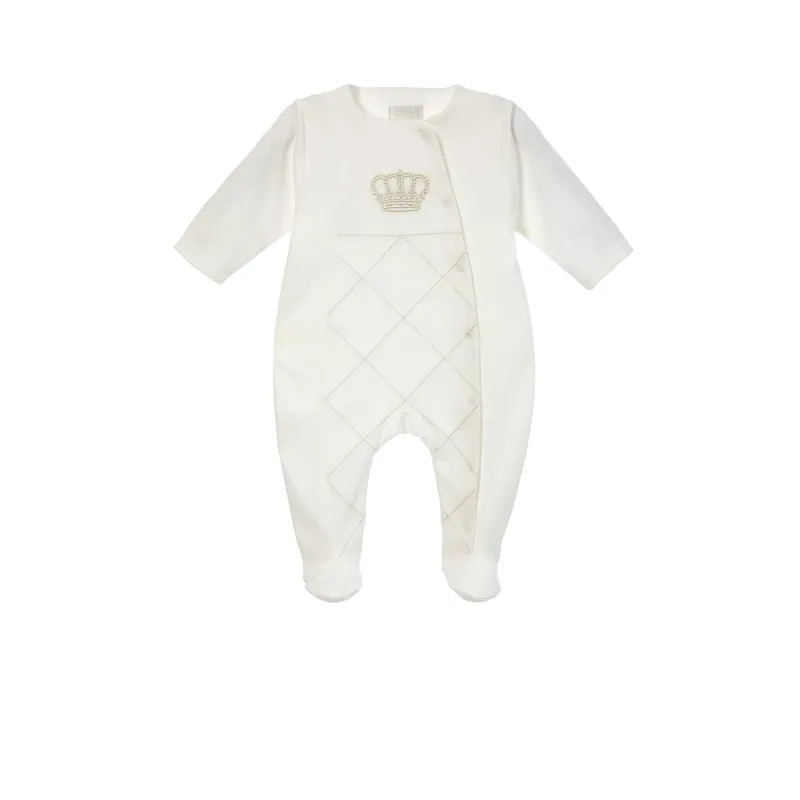 BABYGROW HENRY IVORY CROWN PRINT XXXX SIDECLOSURE / BGL-53127I