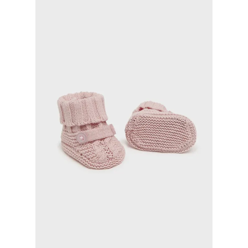 ROSE PINK KNIT BOOTIES / 9798-092