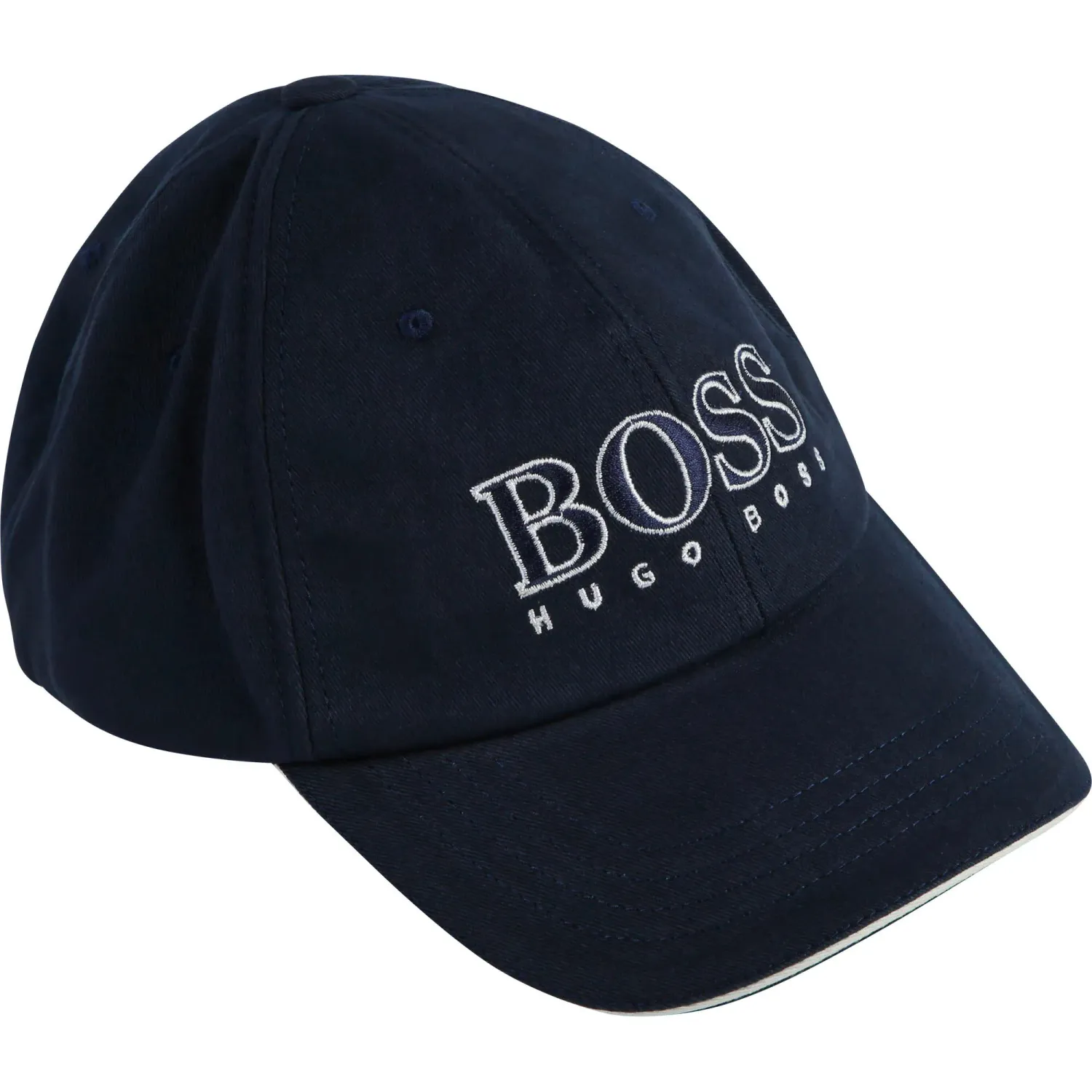 NAVY BASEBALL CAP WHITE BOSS