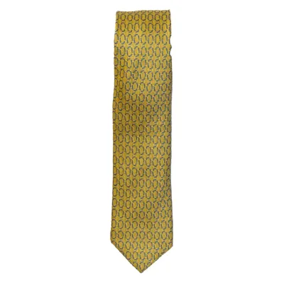 NECKTIE YELLOW NAVY PRINT / SPT947