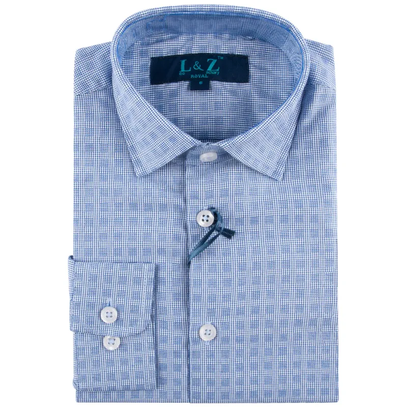 SHIRT BLUE MAYA CUBES LONG SLEEVES / 5774
