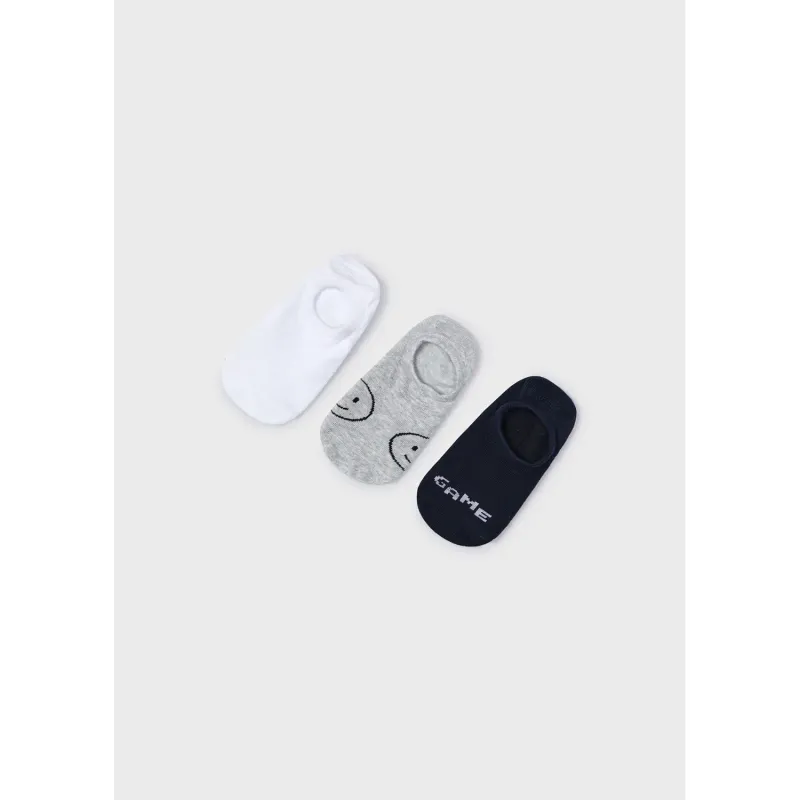 3PACK SHORT SHOE SOCK NAVY CREAM OR GREY / 10707-033