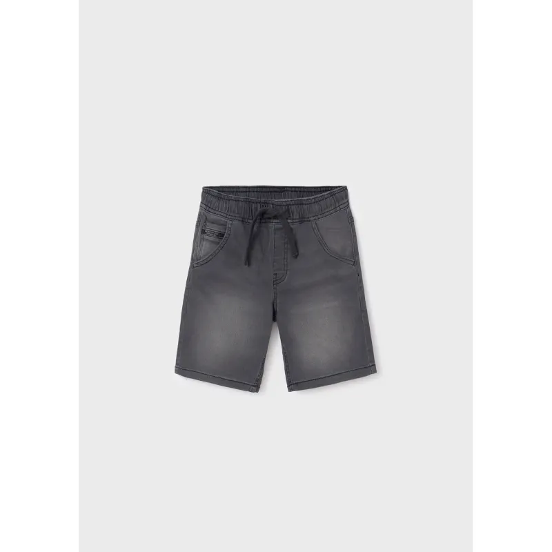 DENIM JOGGER SHORTS DARK GREY / 6282-040