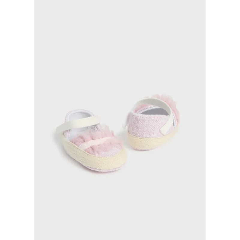 ESPADRILLES SANDAL PINK & BEIGE PINK TULLE TRIM / 9741-062