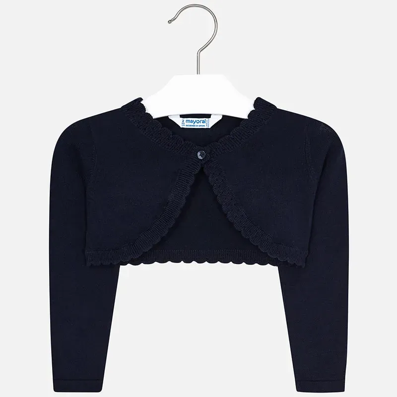 BOLERO CARDIGAN NAVY SCALLOP