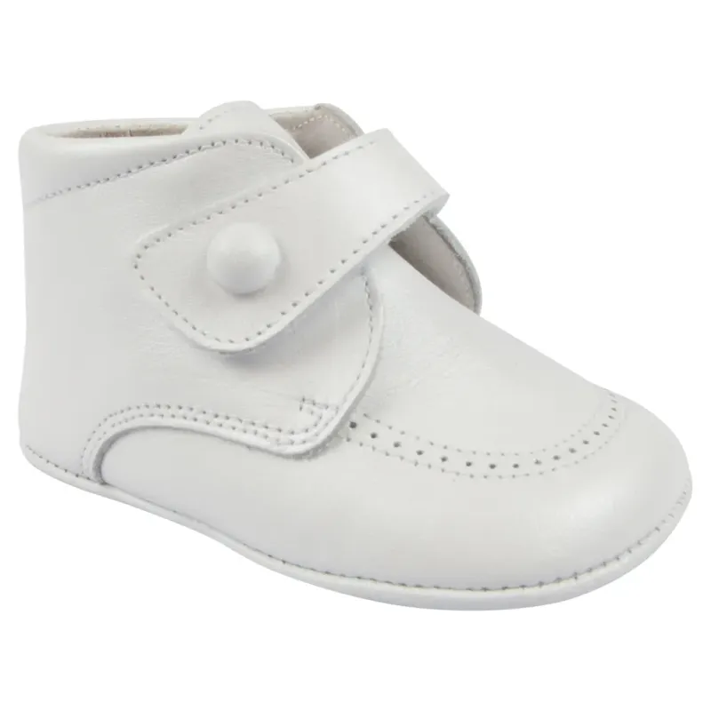 SHOE 5468 WHT LEATHER BOOTI