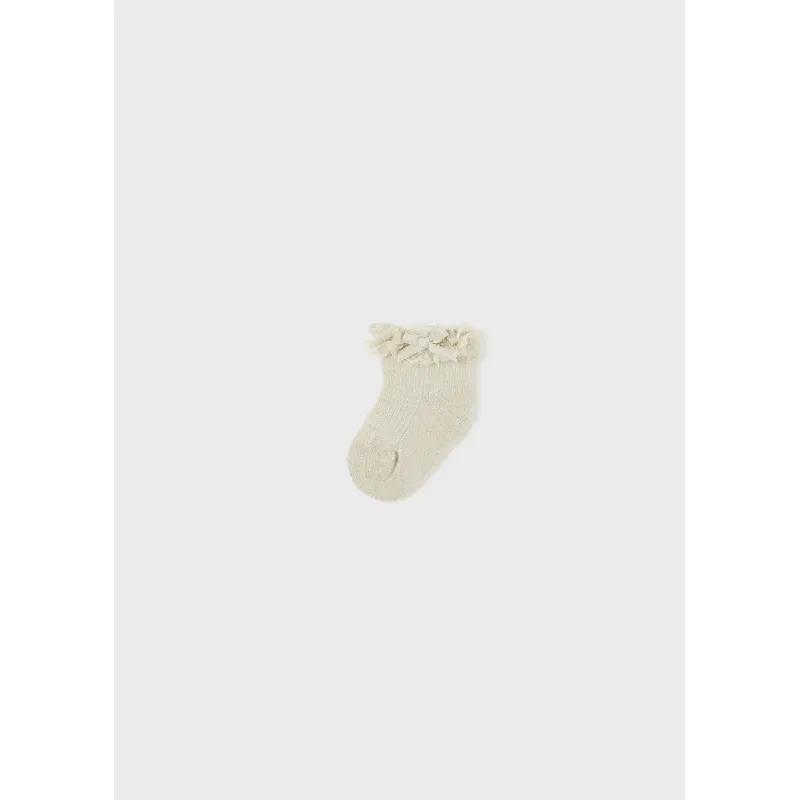 DRESSY SOCK CHAMPAGNE SPARKLY LACE TRIM / 9713-013