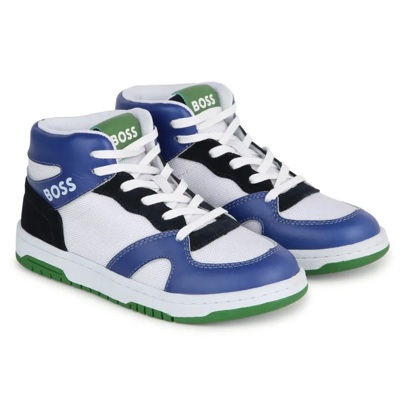 HIGH CUT SHOE BLUE & WHITE & BLACK WITH LACES / J50859-10P