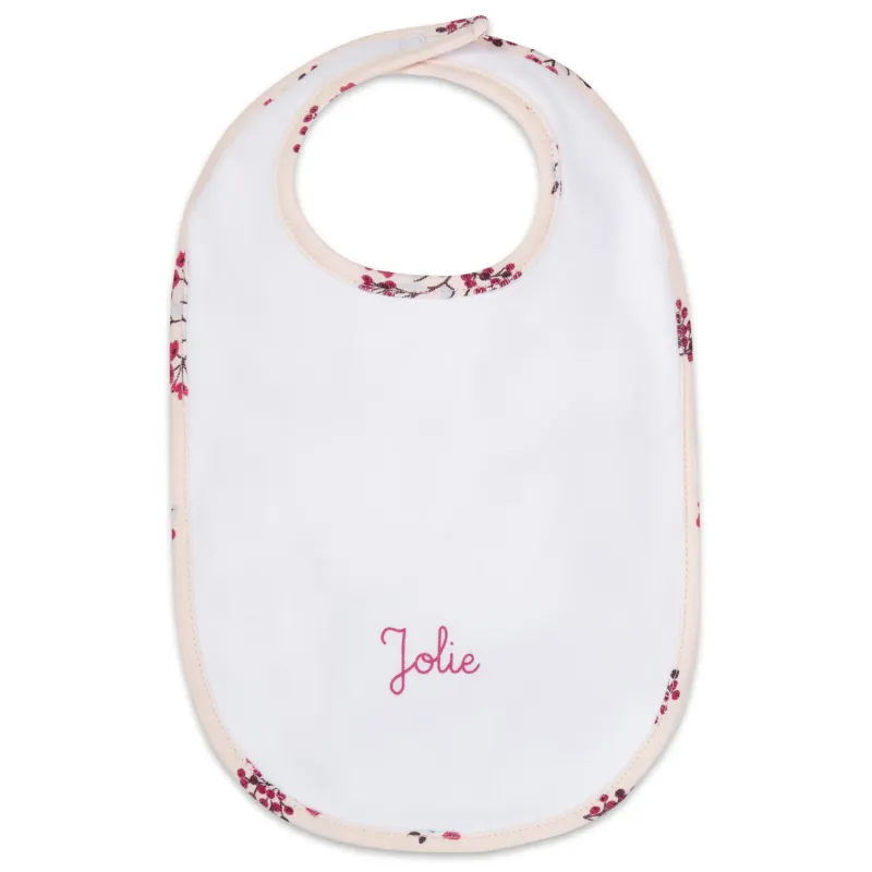 BIB WHITE PEACH & CHERRIES PRINT BORDER RED JOLIE / Y98170