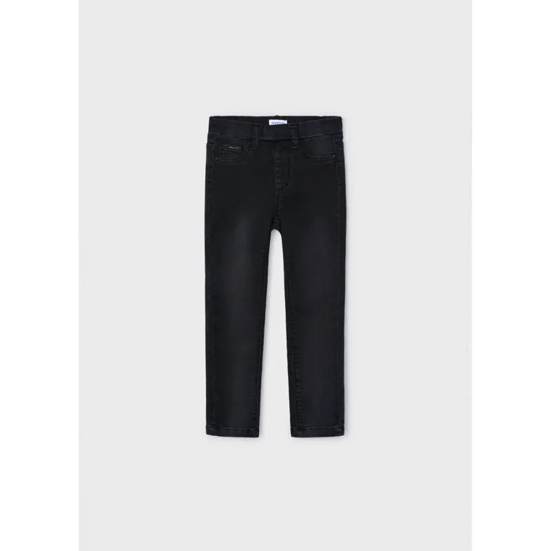 BLACK DENIM JEAN SKINNY FIT SILVER PATCH / 577-066