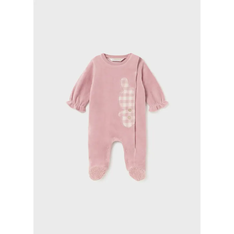 BLUSH / PINK VELOUR BODYSUIT / SLEEPER FRONT CLOSURE / 2781-095