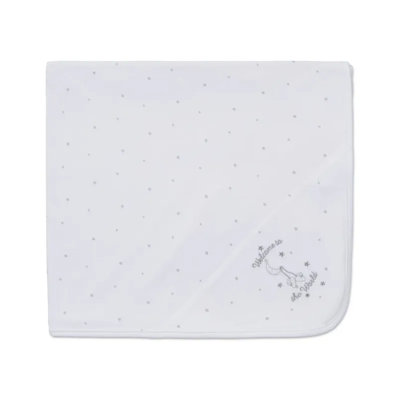 RECEIVING BLANKET WHITE WELCOME TO THE WORLD / LB70433N