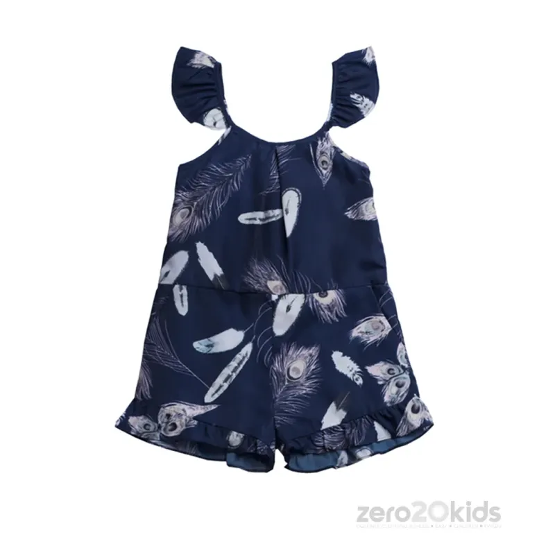 ROMPER KEIRA NVY FEATHER PRN