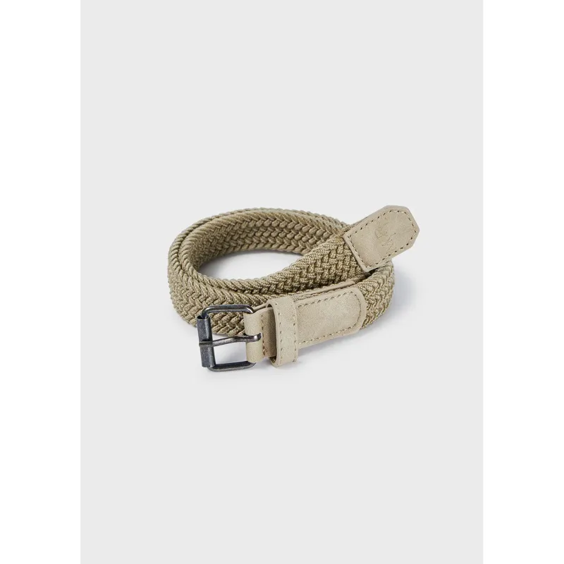 BRAIDED BELT TAN-BIEGE STRETCH / 10727-056