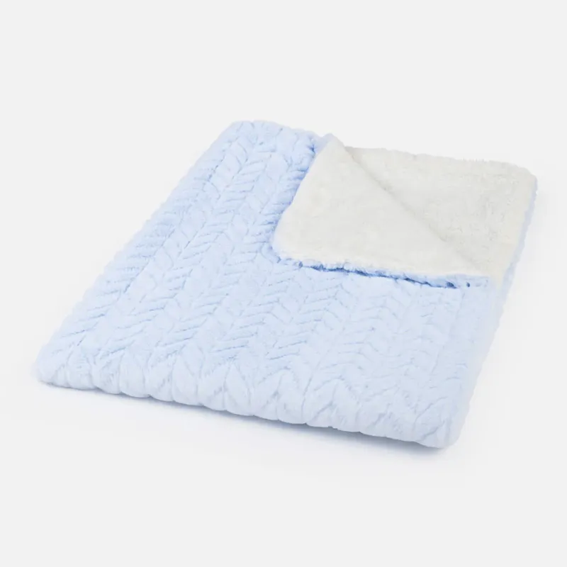 FUR BLANKET LIGHT BLUE O