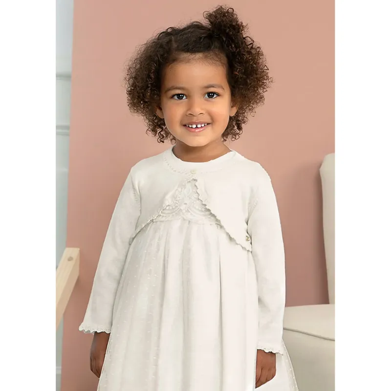 BOLERO CARDIGAN CREAM SCALLOPED EDGING / 5843-084