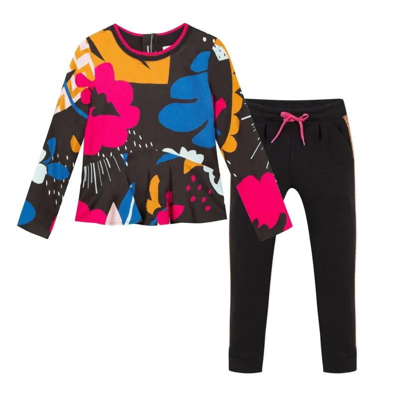 2 PC TOP & JOGGING PANT BLAC