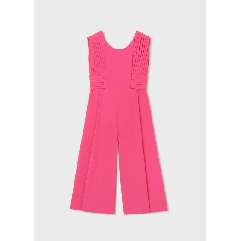 JUMPSUIT FUSCHIA FLUID CREPE PLEATED BODICE / 5271-059