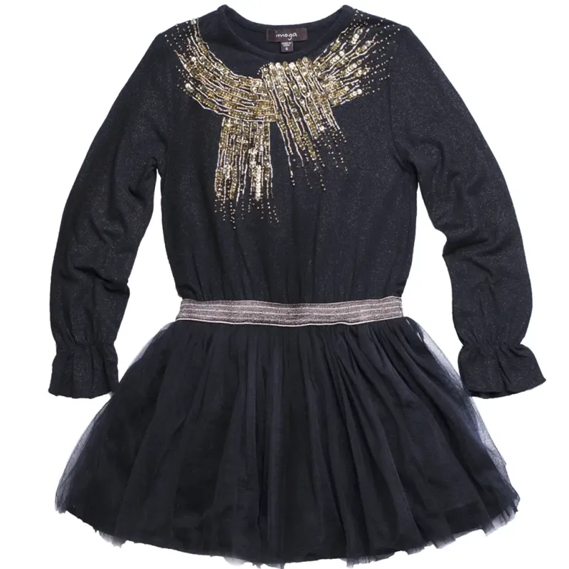 DRESS PRISCILLA GLD SEQ ELA /