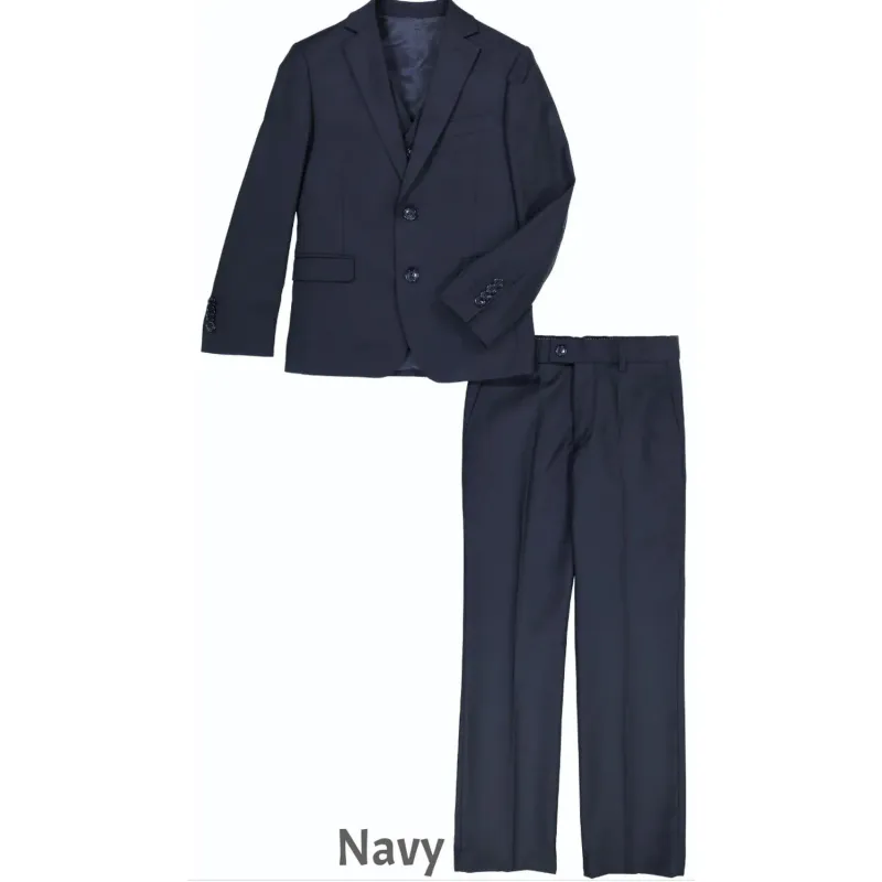 3 PC NAVY SUIT HUSKY SLIM FIT SOLID / SD040-H