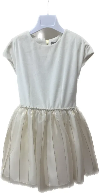 DRESS CREAM VELVET & JACQUARD SKIRT MULTI COLORED / TAMARA
