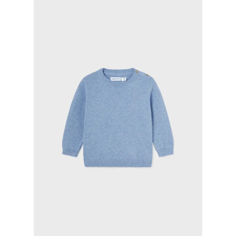 KNIT SWEATER BLUE LONG SLEEVE DRESSY / 303-045