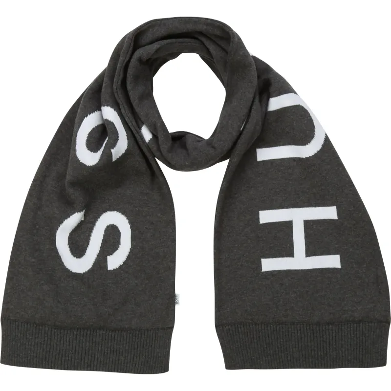 KNIT SCARF HEATHER GREY WHIT