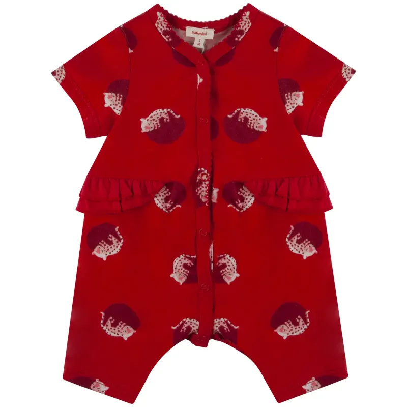 PYJAMA RED KITTEN PRINT FRONT