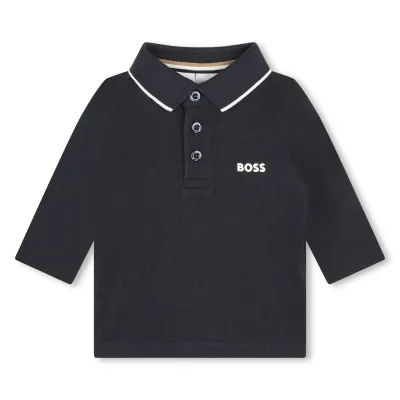 POLO TOP NAVY LONG SLEEVE WHITE TRIM / J05A31-849