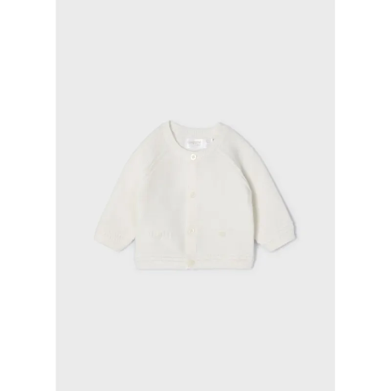 KNIT CARDIGAN NATURAL OFF WHITE 4 BUTTON CLOSURE / 1347