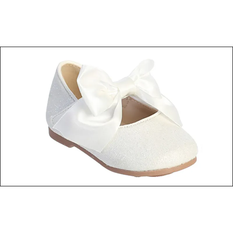 WHITE SHIMMER BABY SATIN BOW / TTS162-SHOE